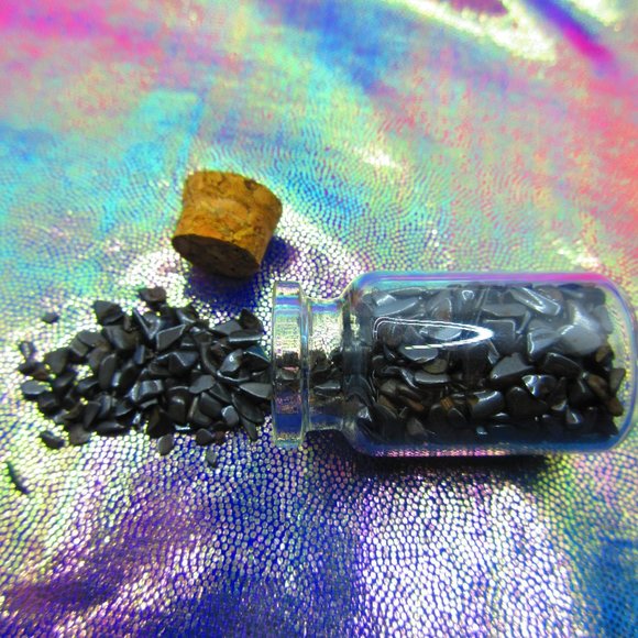 Hematite Gemstone Chips In A Bottle Embellishments Natural Semi Precious - Picture 2 of 3